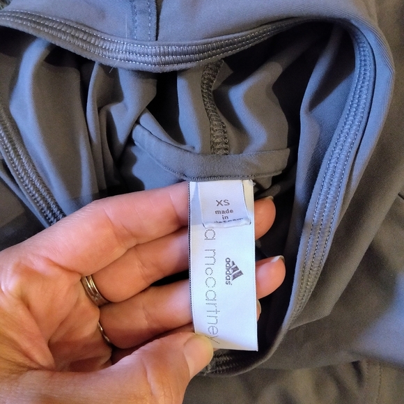 Adidas by Stella McCartney 1/4 Zip Pullover Hoodie in Charcoal XS Activewear - Picture 4 of 8